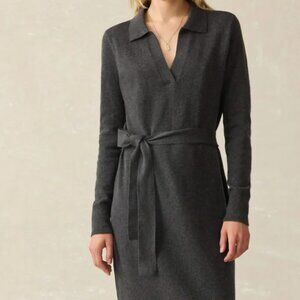 Faherty Sweater Dress Polo Style Charcoal Size